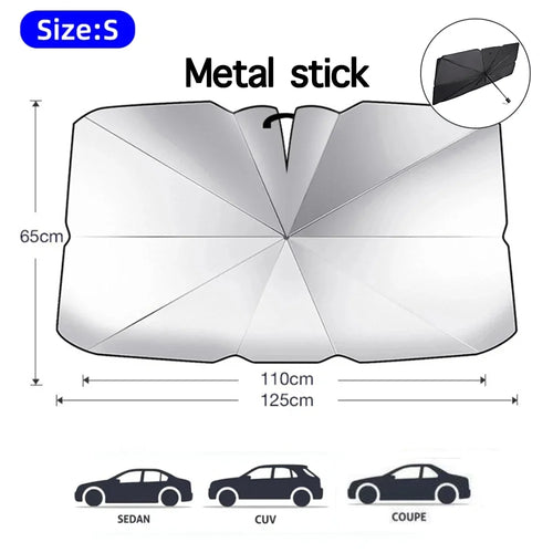 2025 Car Windshield Sunshade Foldable Umbrella Sun Shade Front Window Cover for UV Block Heat Portable Protector Parasol