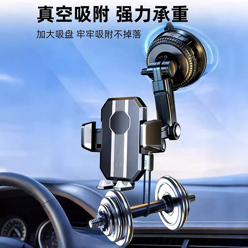 DRIVON suction cup phone mount holding smartphone on car dashboard (view 5)
