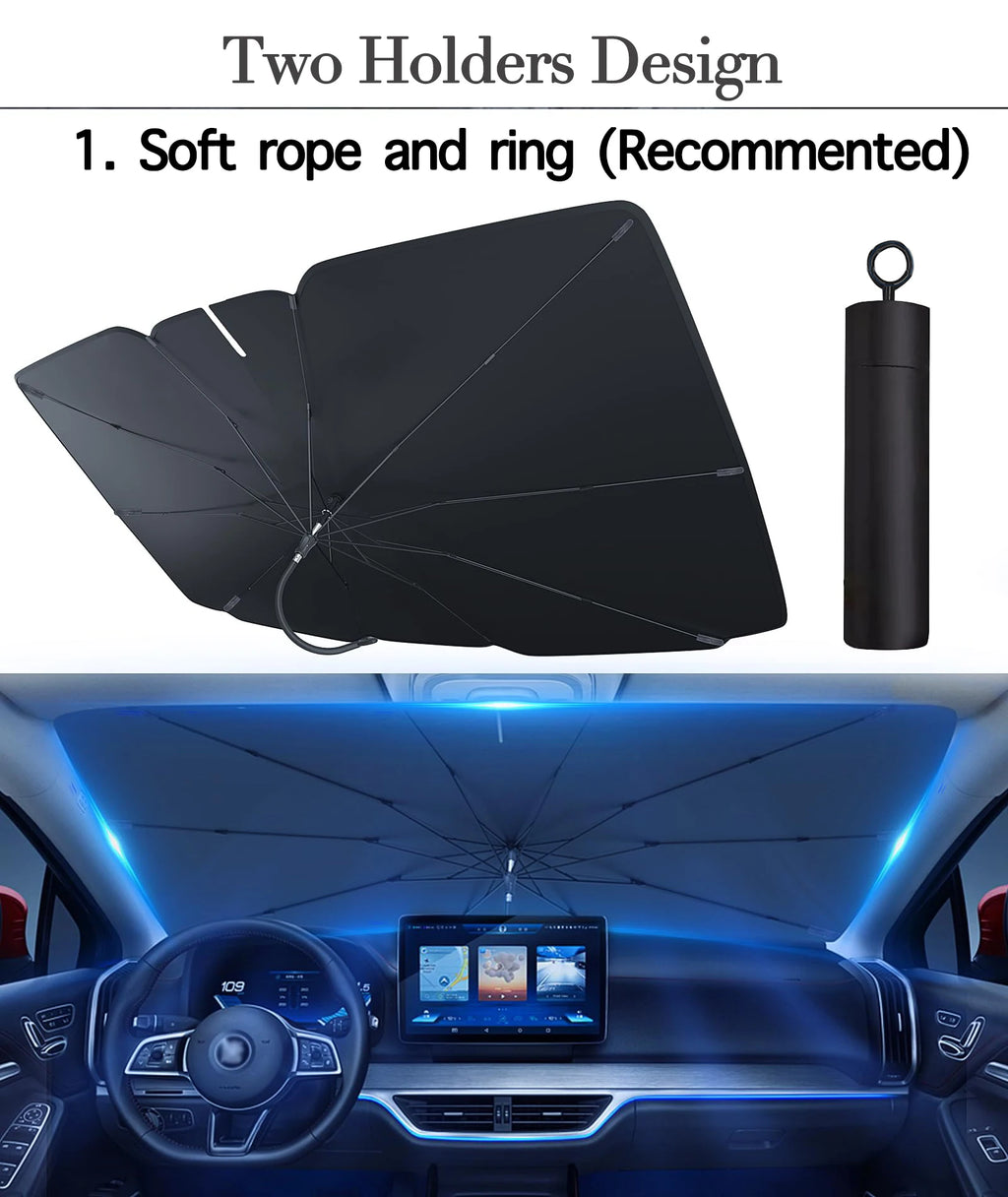 2025 Car Windshield Sunshade Foldable Umbrella Sun Shade Front Window Cover for UV Block Heat Portable Protector Parasol