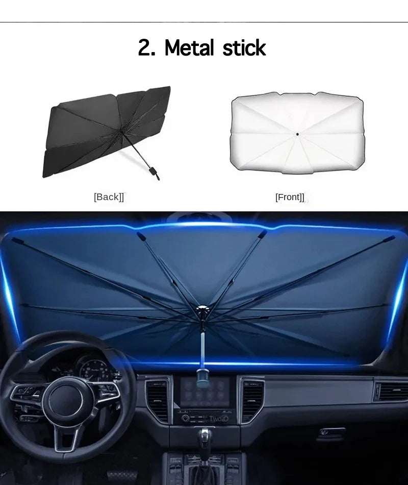 2025 Car Windshield Sunshade Foldable Umbrella Sun Shade Front Window Cover for UV Block Heat Portable Protector Parasol