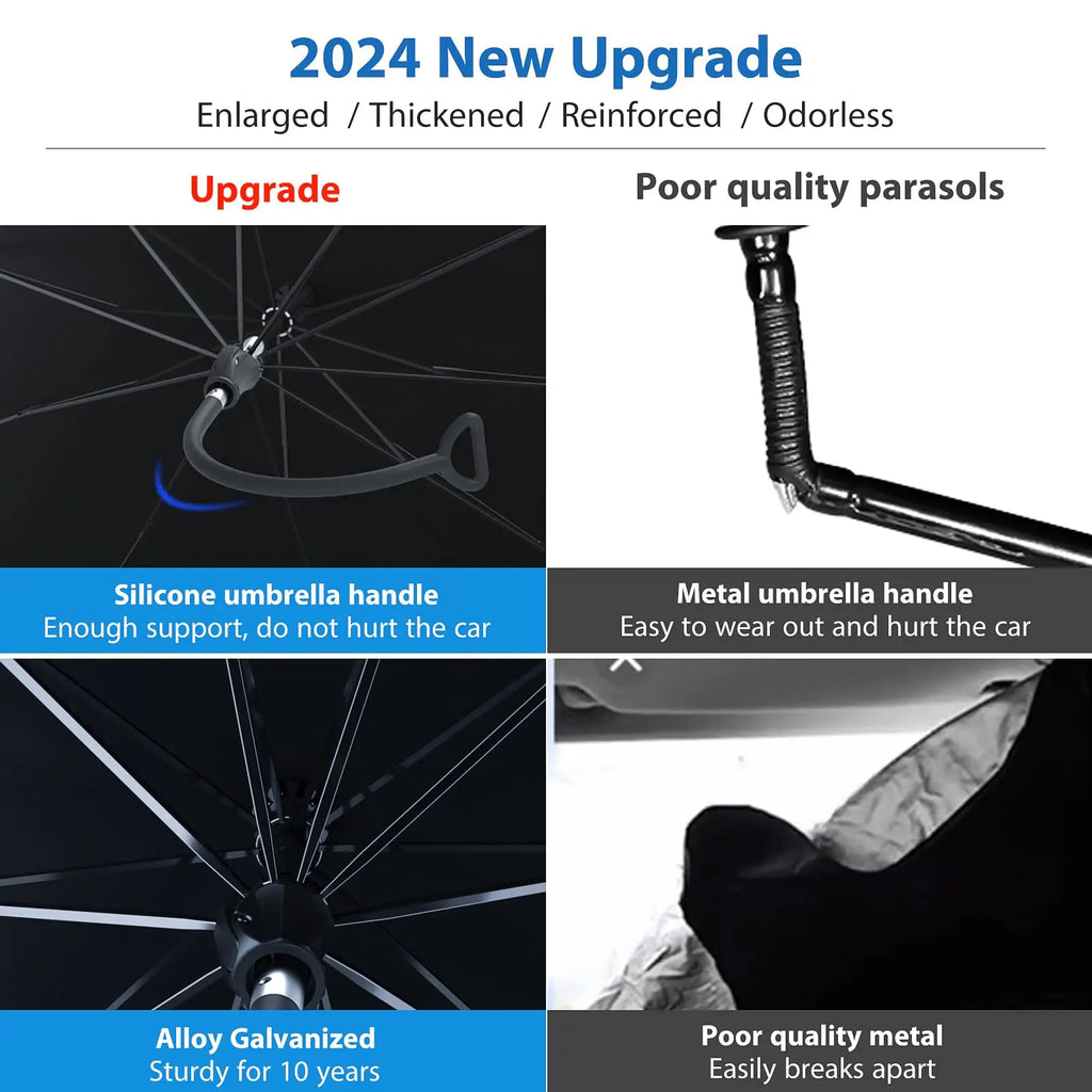 2025 Car Windshield Sunshade Foldable Umbrella Sun Shade Front Window Cover for UV Block Heat Portable Protector Parasol